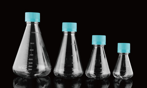 125ml erlenmeyer flask vent cap baffled bottom polycarbonate sterile