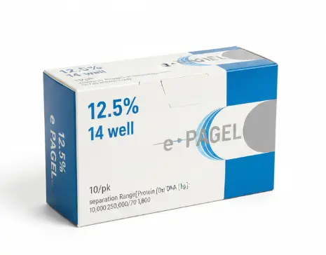 12.5% 14 well e PAGEL 10/pk, separation Range[ Protein [Da]/DNA [bp]:10,000 250,000/70 1,800